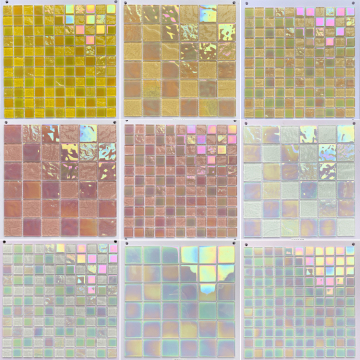 Bright-Colored Glass Fluorescent Mosaic Tiles for Garden and Pool Décor