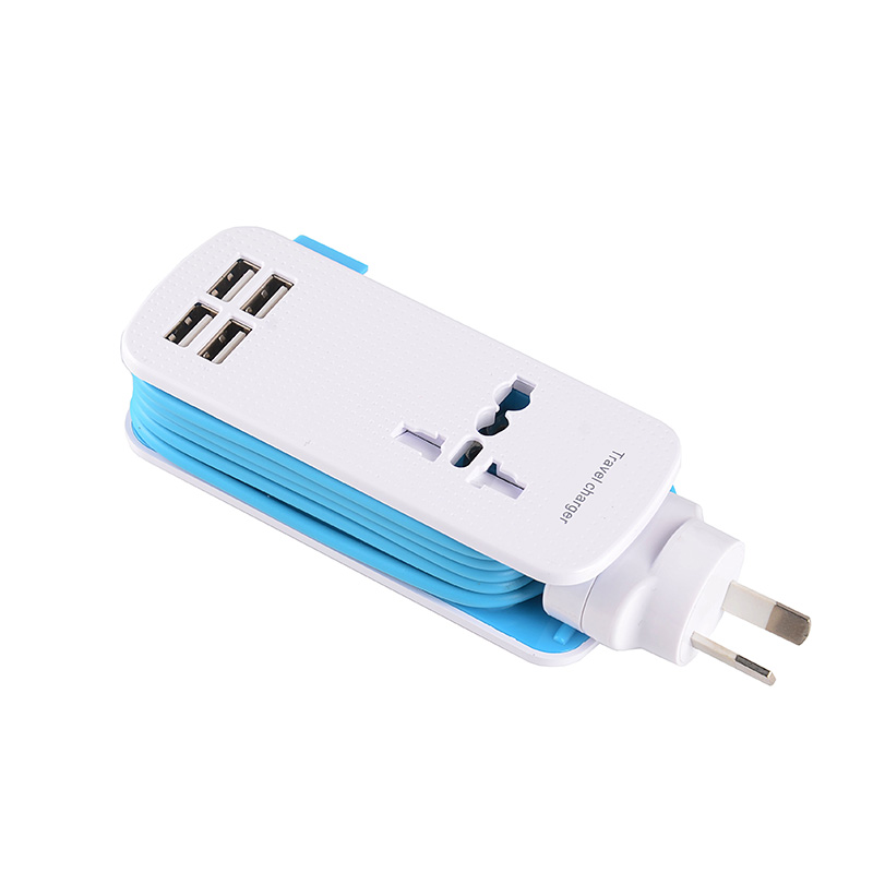 국제 여행 USB 충전기 4 포트