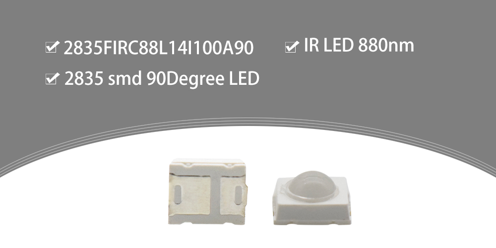 2835 SMD LED 880nm Infrared Emitting Diodes 90 Degree