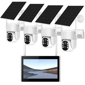 4K Solar-Powered PTZ Outdoor Security Camera System with NVR - 8 Channel Wireless CCTV