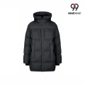 Parka de inverno com capuz de comprimento médio