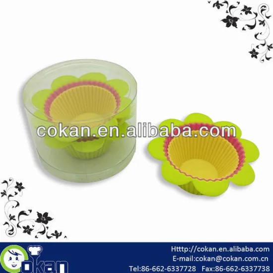High Quality Food Grade 9pcs Flower Shape Silicone Cupcake Mold Set
