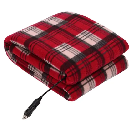 BLV HOME DC 12V/24V Heated Fleece Travel Blanket for Cars