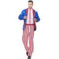 Men Blazer Suit Halloween Costume American Flag Color