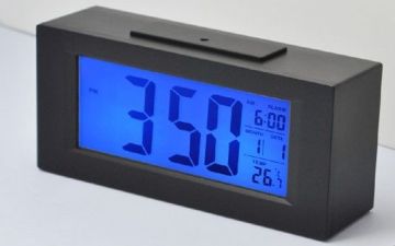 White, Black Lcd Electronic Digital Desk Calendar Alarm Clock With The Snooze Function