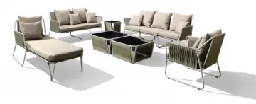 Aluminum Base Wicker Sofa Set