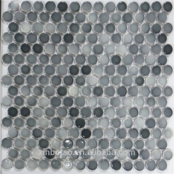 grey kiln penny round ceramic mosaic tile