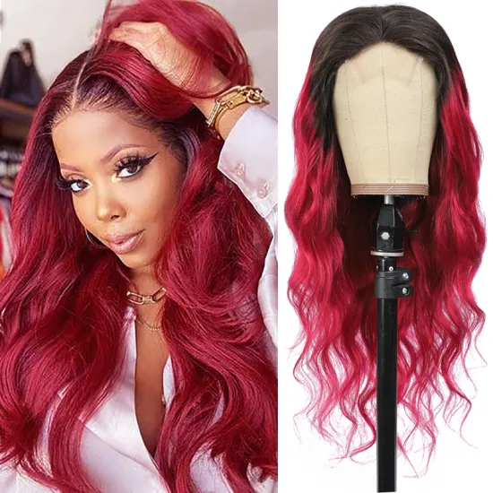 factory wholesale body wave burgundy human hair lace front wigs, body wave 1b burgundy 99j red color lace closure wig