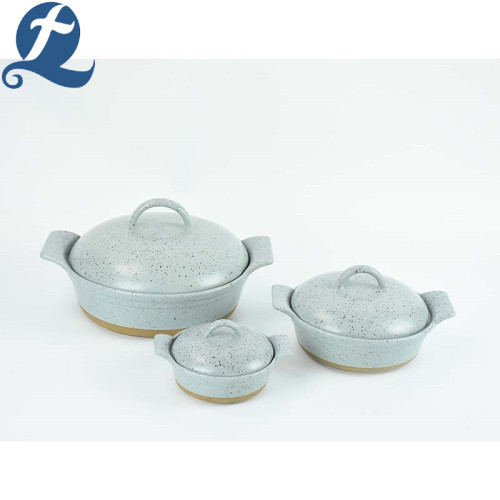 Ceramic Baking Trayl Stoneware Handles Bakeware With Lid