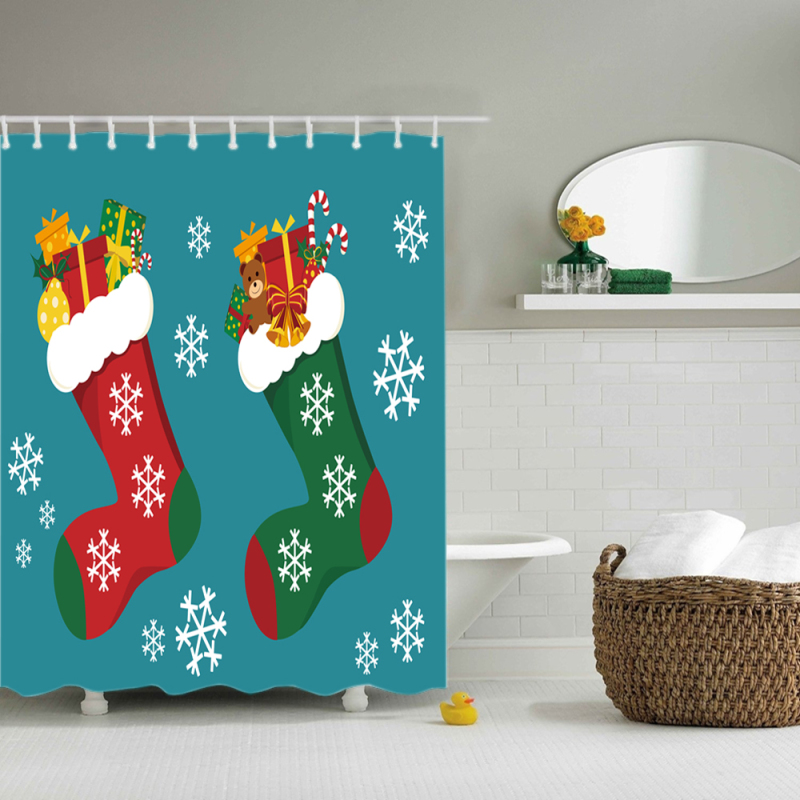 High Quality Fabric Hotel Hookless Shower Curtain Waterproof Weighted