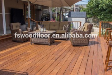 teak outdoor wood decking with U clip accessory