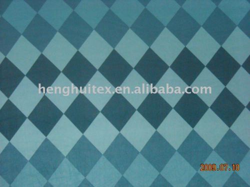 100% polyester Aqua Argyle polar Fleece Fabric