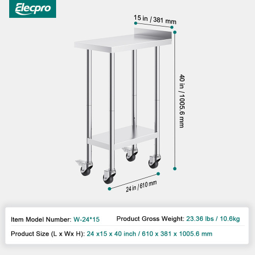 stainless steel work table with wheels Stainless Steel Double Layers Kitchen Work Table Manufactory