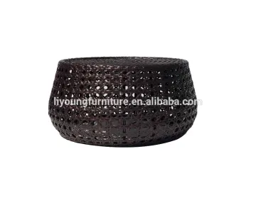 Weather-resistant Outdoor garden rattan furniture outdoor used small wicker round coffee table