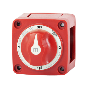 Red 6007 m-Series 4-Position Battery Switch Selector for RVs, Trucks, Trailers, Yachts, and Boats