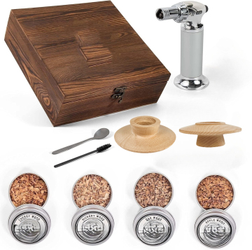 Top Selling Custom Designed Cocktail Smoker Kit with Glass Torch for Whiskey and Bourbon - Promotional Gift Boxed