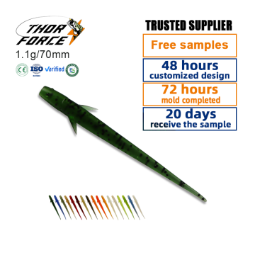 THORFORCE 70mm 1.1g 17 Colors Luminous Effect Soft PVC Worm Lure
