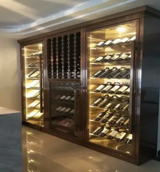Luxury Commercial Stainless Steel Wine Cellar and Display Racks
