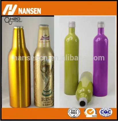 High Grade 2 Oz Aluminium Metal Wine Vodka Bottle Eco-friendly aluminum bottle for chivas whisky 750ml