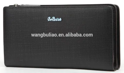 Genuine leather wallet black travel wallet