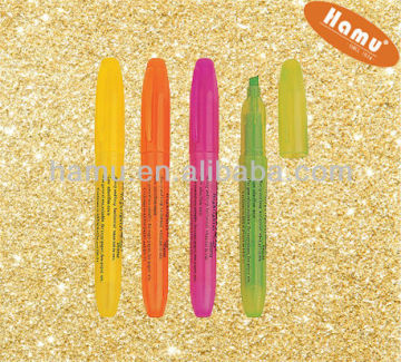 plastic colorful Highlighter with logo barrel