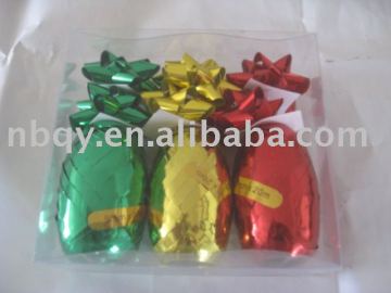 metallic star bow and curling ribbon egg ,Polyester Ribbon