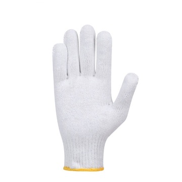 Bleached cotton yarn gloves