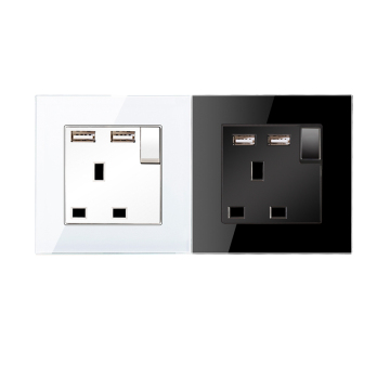 Bingoelec 13a UK Standard Multi-Function Fast Charging Wall Outlet مع مزدوج USB