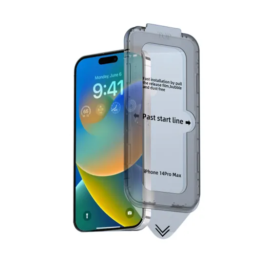 9H Easy Fit Tempered Glass Screen Protector Kit for iPhone 16/15/14/13 Pro Max