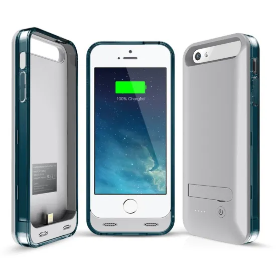 External Protective Battery Case for iPhone 5 5s Battery Case with Built-in Kickstand