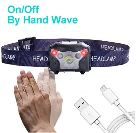 USB Rechargeable Headlamp with motion sensor function/UV LED headlamp