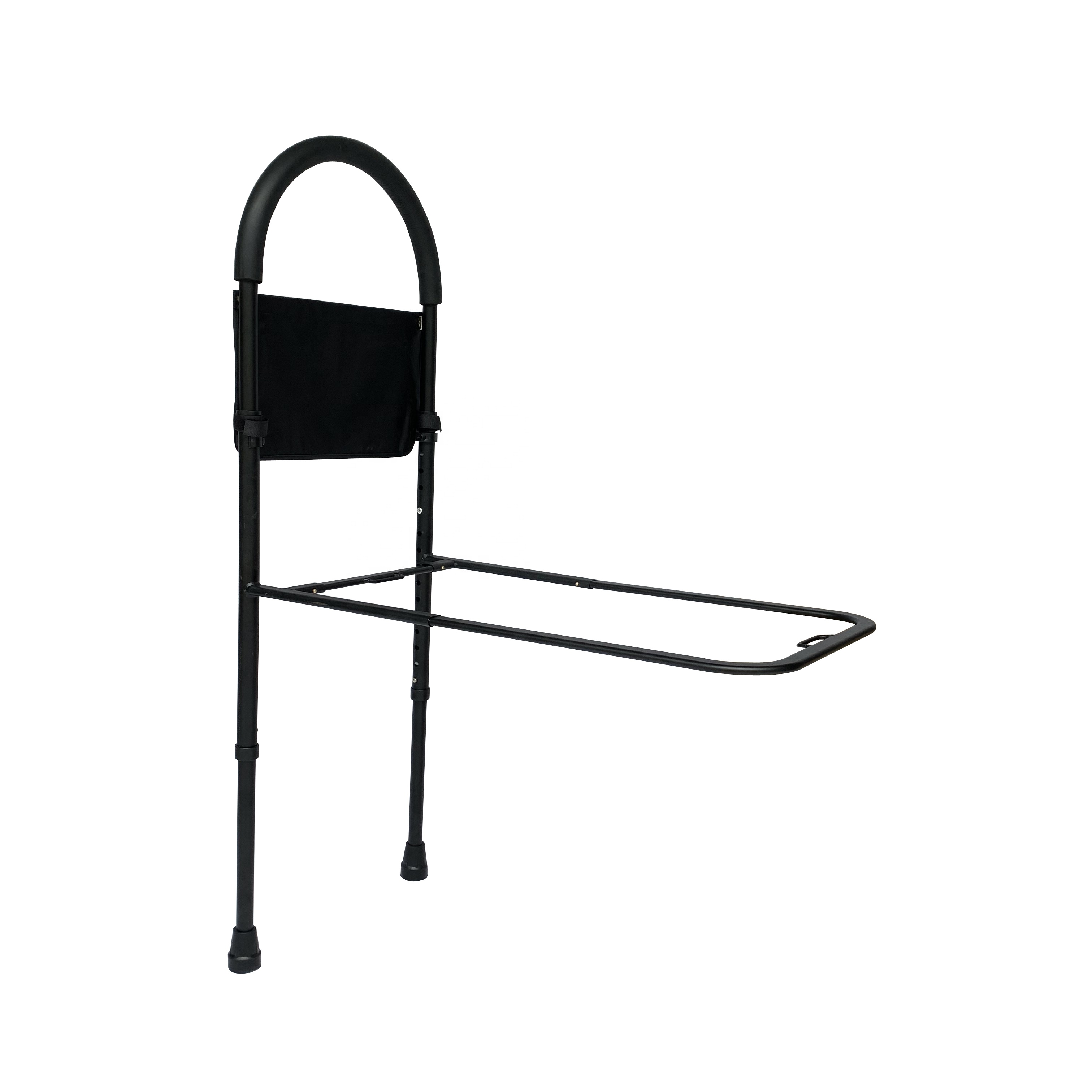 Black Hospital Steel Height Armrest with Pocket