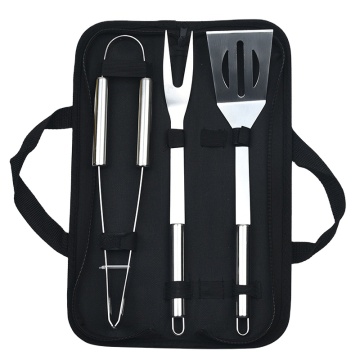Ensemble d'outils de barbecue extérieur en acier inoxydable portable: fourche, couteau, pelle, pinceau et plus pour le camping et les pique-niques