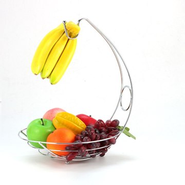 Organizzatore del cesto di frutta in metallo in metallo cromata