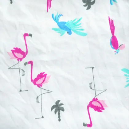 Moisture-Absorbent Wicking 100% Supima Cotton Printed Flamingo Fabric for Baby Clothes