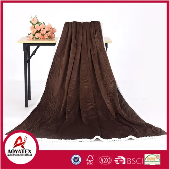 new design blanket quilting seam micromink and lambswool sherpa blanket