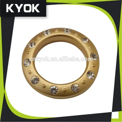 KYOK circular with diamond self locking curtain ring , curtain pole silent rings for roman pole
