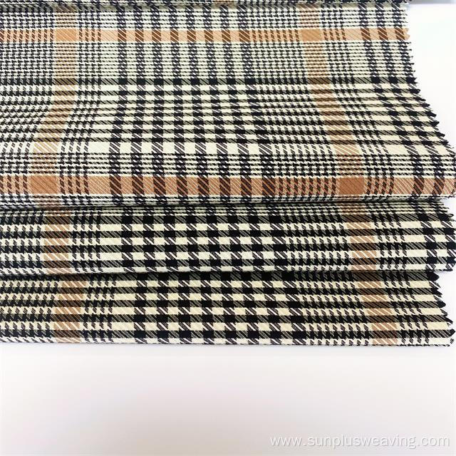 yarn dyed check bengaline stretch viscose fabric