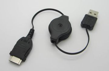 Black 0.75m Retractable Micro Usb Cable Male To Female For Tablet Pc
