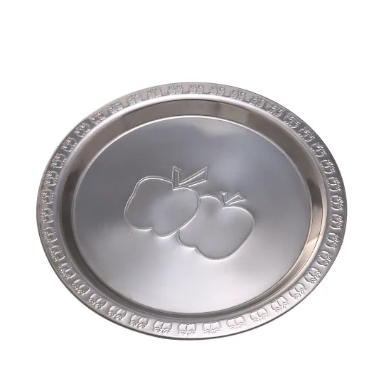 25-100cm High Quality Apple Design Stainless Steel Tray