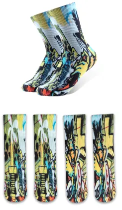 Tide brand women's trend printing mid-waist socks