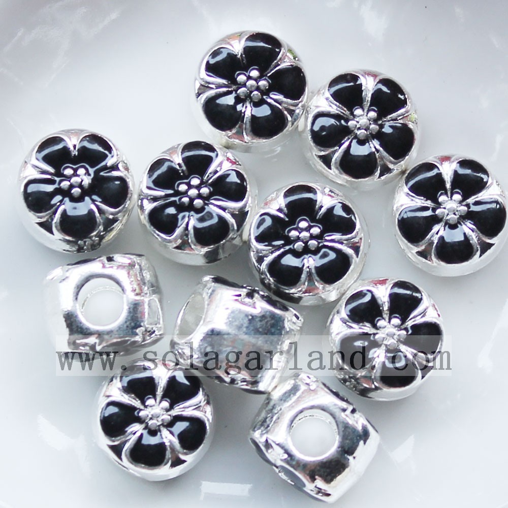 Oil Drop Flower Metal Loose Beads