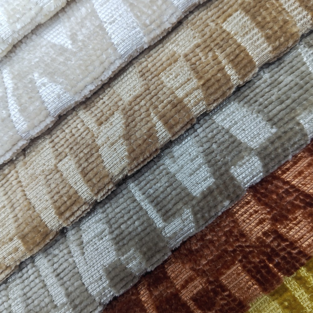 Modern Geometric Velvet Fabric for Sofa