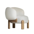 Nordiska möbler modern design trä fritidsstol tyg bekväm teddy fåtölj för vardagsrum hem