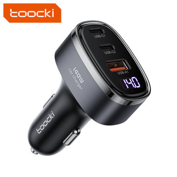 Toocki Black 140W PD3.1 USB-C Car Charger for Laptop and Notebook