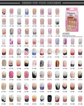Beauty Fashion Colorful French False Acrylic Nail Tips