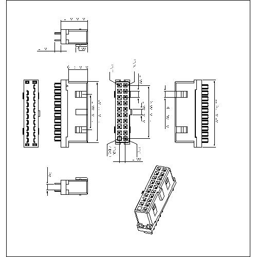 IDC3F03 3-3.0 IDC 20PIN FEMALE(B TYPE WITH STRADDLE) 