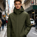 Chaqueta casual ligera con capucha para hombre