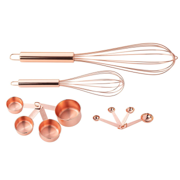 Copper Coated Rose Gold 10-Piece Stainless Steel Kitchen Tools for Baking