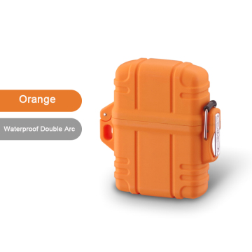 Electric Orange Double Arc Windproof USB Cigarette Lighter: Suitable for Classic Flip Lighter Movements